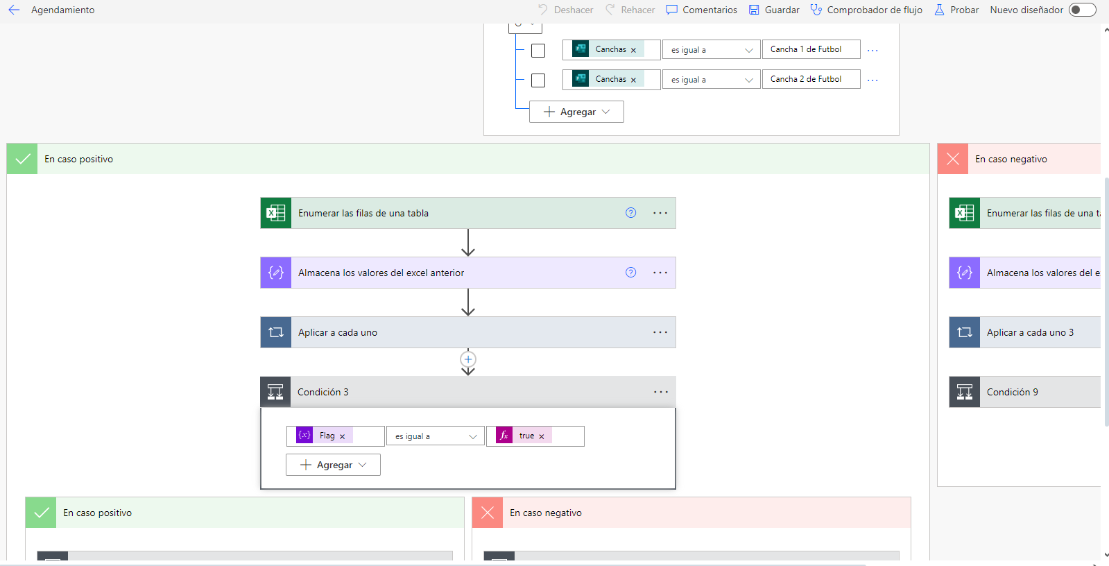Power Automate workflow used for the Smart Canchas USM system